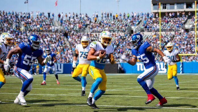 Los Angeles Chargers vs New York Giants Match Player Stats
